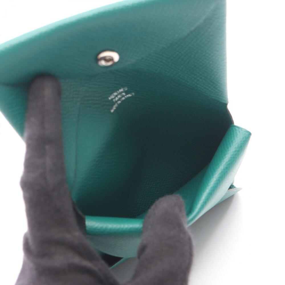 Hermes Calvi Duo Vert Vertigo Wallet - Coin Purse Veau Epsom Leather Women's ... - Picture 4 of 10